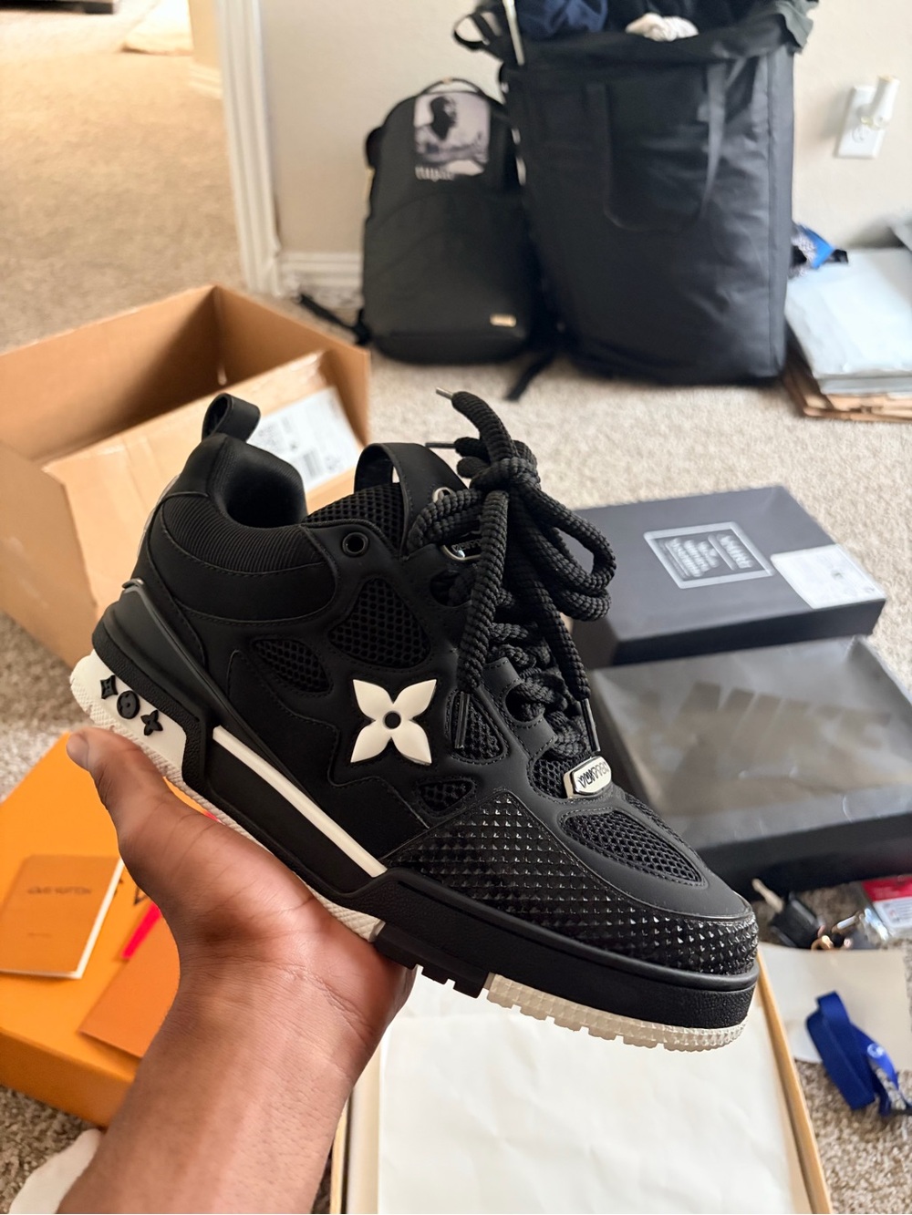 Louis Vuitton Black and White Men's Low-Top Sneaker